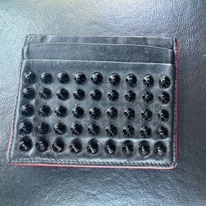 Christian Louboutin Black Leather Wallet with Red Trim